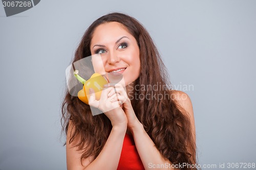 Image of Woman with bell pepper