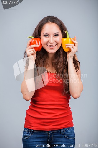 Image of Woman with bell pepper