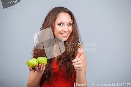 Image of Girl and apple