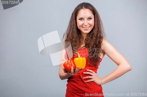 Image of Woman with bell pepper