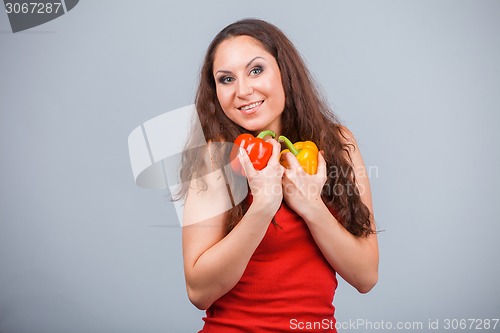 Image of Woman with bell pepper