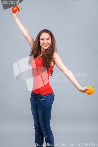 Image of Woman with bell pepper