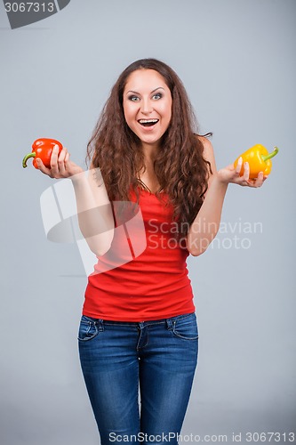 Image of Woman with bell pepper