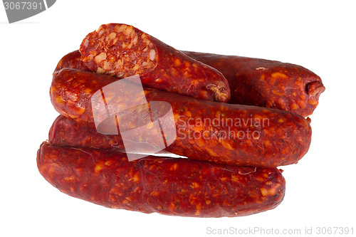 Image of Sausages isolated on white background 