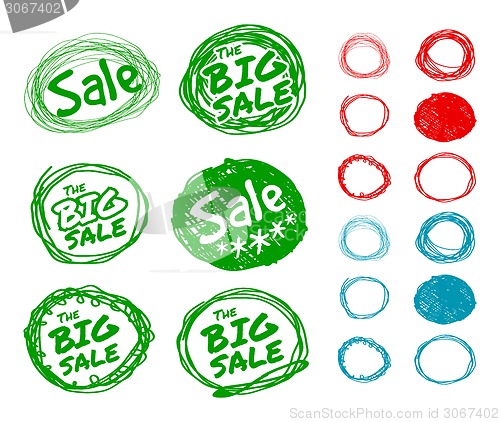 Image of Hand-drawn forms for sale stickers