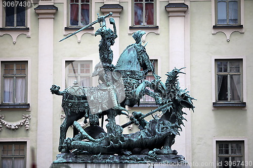 Image of The statue of St. George and the Dragon