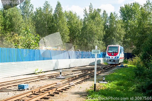 Image of TU10-011 locomotive on Children railroad. Russia