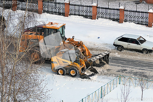 Image of Cleaning of snow by means of special equipment.