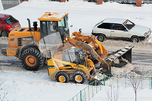 Image of Cleaning of snow by means of special equipment.