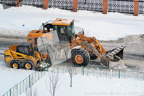 Image of Cleaning of snow by means of special equipment.