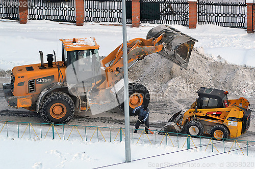 Image of Cleaning of snow by means of special equipment.