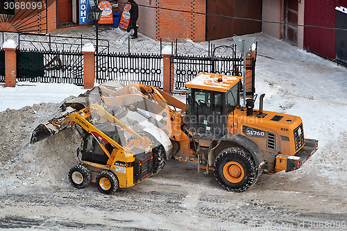 Image of Cleaning of snow by means of special equipment.