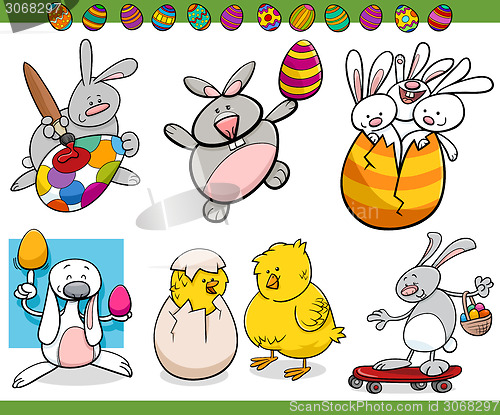 Image of easter themes set cartoon illustration