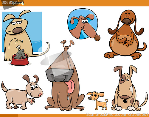 Image of dogs characters cartoon set