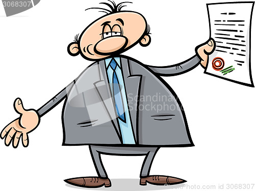 Image of man with diploma cartoon illustration