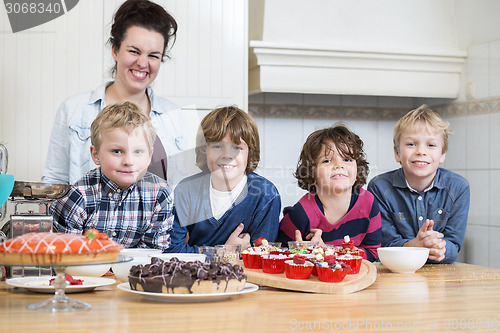 Image of Making pies at a birthday party