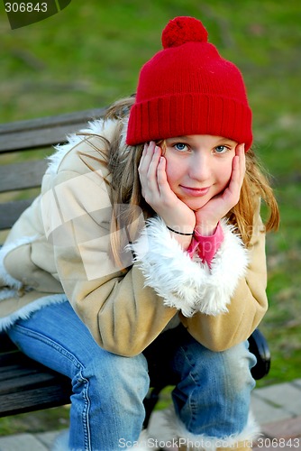 Image of Girl on bench