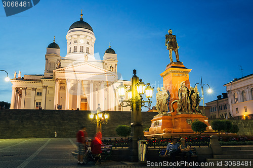 Image of Helsinki Cathedral, Helsinki, Finland. Summer Evening