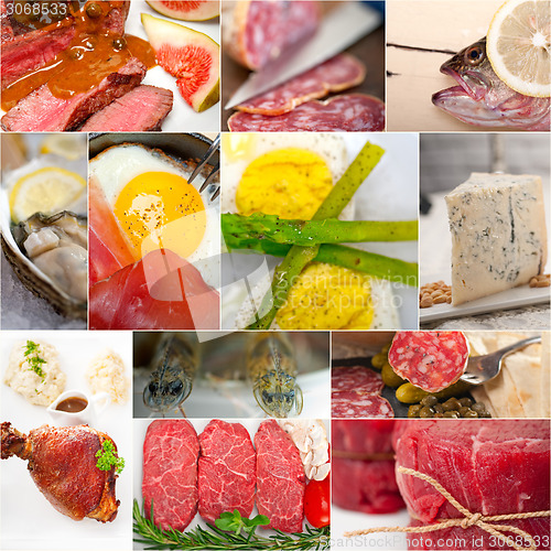 Image of high protein food collection collage