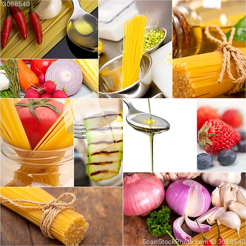 Image of healthy Vegetarian vegan food collage