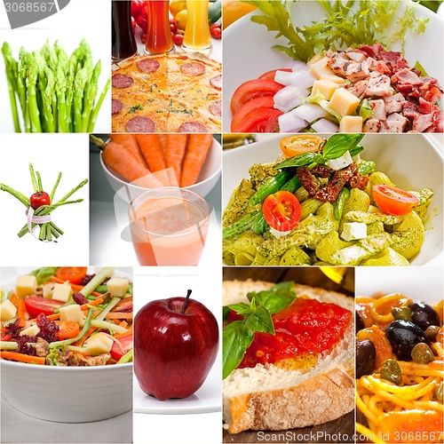 Image of healthy Vegetarian vegan food collage