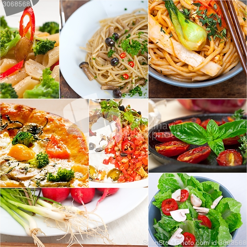 Image of healthy Vegetarian vegan food collage