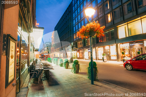 Image of Night view of Kluuvikatu street in Helsinki