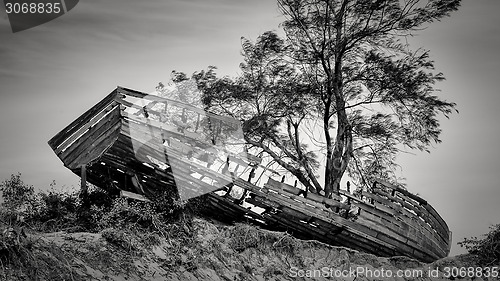 Image of Shipwreck along the beach of Maputo Bay