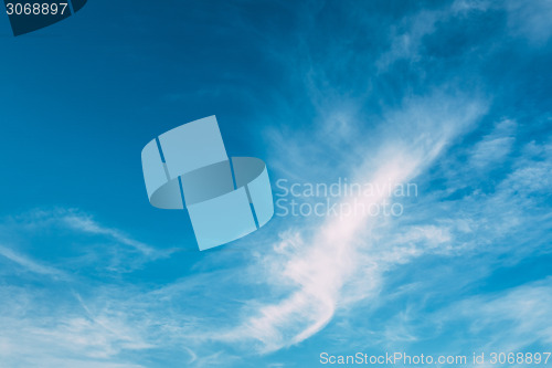 Image of blue sky background with white clouds
