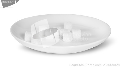 Image of Sugar Cubes On A White Plate