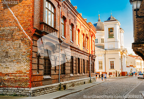 Image of Streets And Old Part City Architecture Estonian Capital, Tallinn