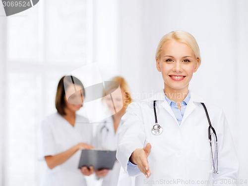 Image of smiling female doctor with stethoscope