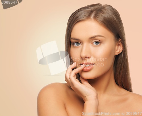 Image of beautiful young woman face