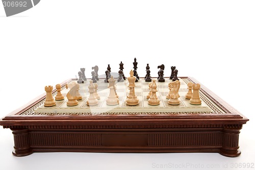 Image of Chess board and chess pieces