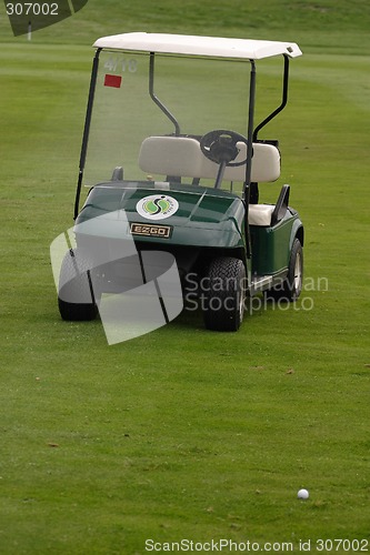 Image of Golf cart in golf course