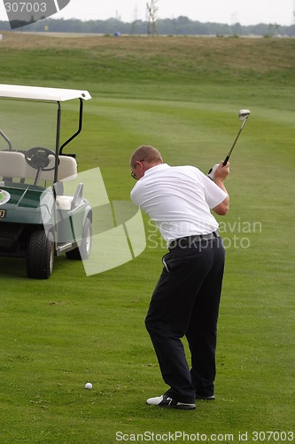 Image of Male golfer playing golf