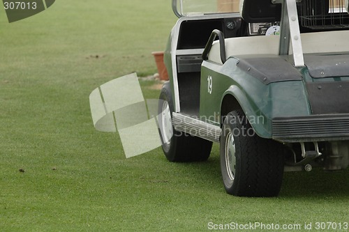 Image of Golf cart in golf course