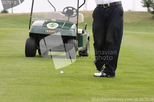 Image of Male golfer playing golf