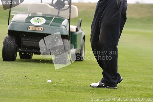 Image of Male golfer playing golf