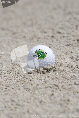 Image of Golf ball in sand trap