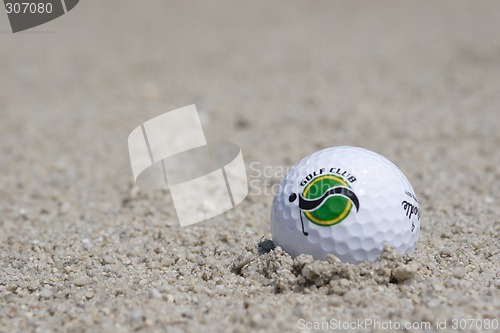 Image of Golf ball in sand trap