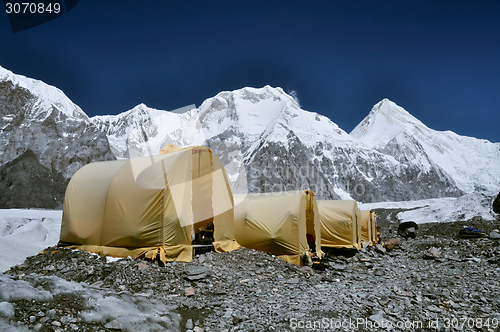 Image of Basecamp on glacier in Kyrgyzstan