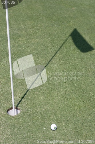 Image of Golf ball on golf green