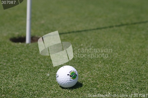 Image of Golf ball on golf green