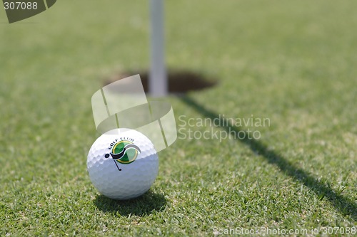 Image of Golf ball on golf green
