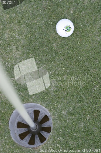Image of Golf ball on golf green