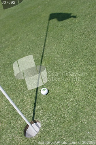 Image of Golf ball on golf green