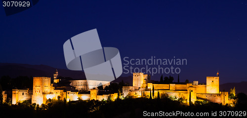 Image of Alhambra by night