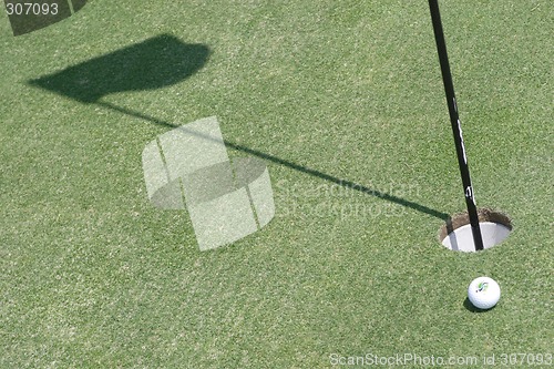 Image of Golf ball on golf green