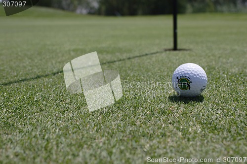 Image of Golf ball on golf green